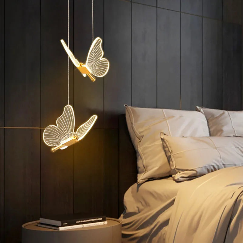 Butterfly-LED-Luz-Pendente-de-Cabeceira-em-formato-de-Borboleta-Mercado-Ligado