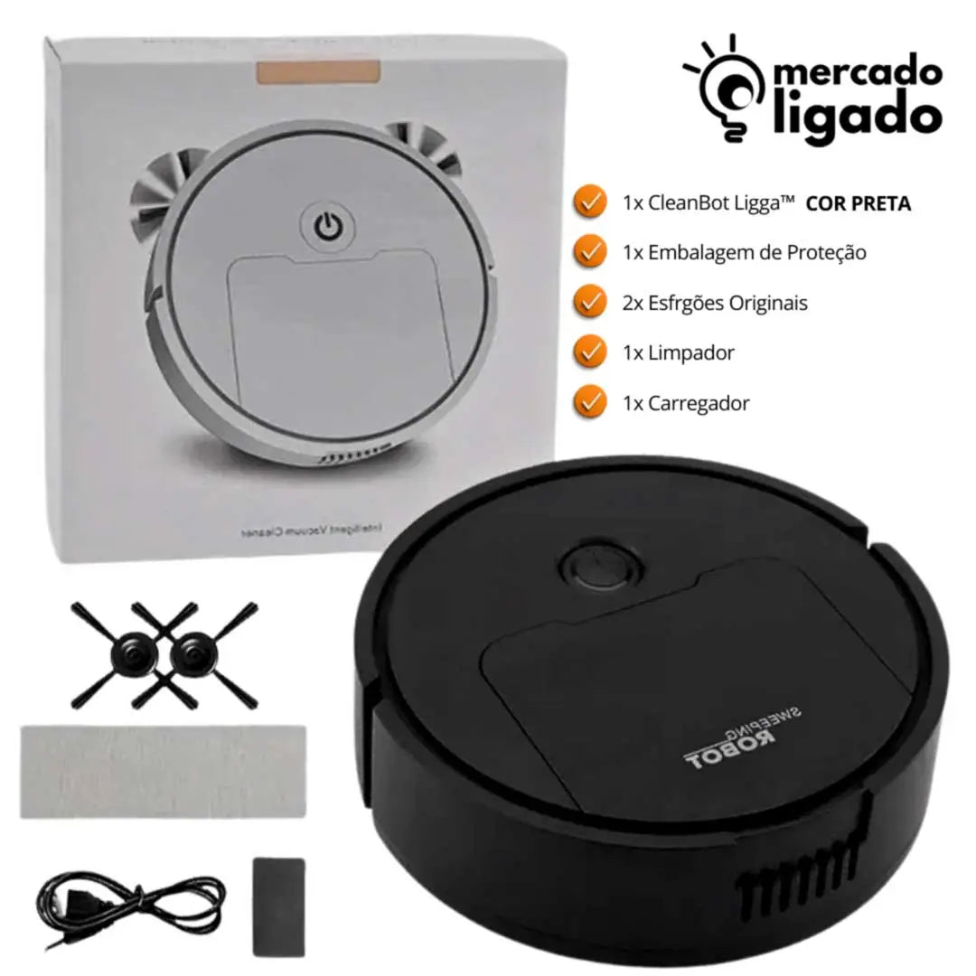 Clean-Bot-Ligga-3-em-1-Robo-Varredor-Aspirador-e-Esfregao-Mercado-Ligado