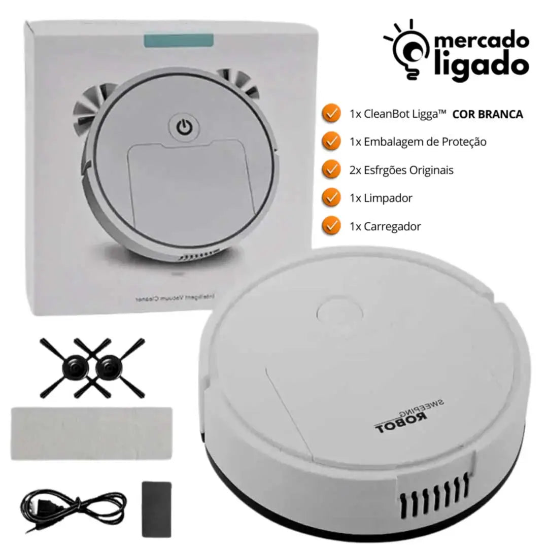 Clean-Bot-Ligga-3-em-1-Robo-Varredor-Aspirador-e-Esfregao-Mercado-Ligado
