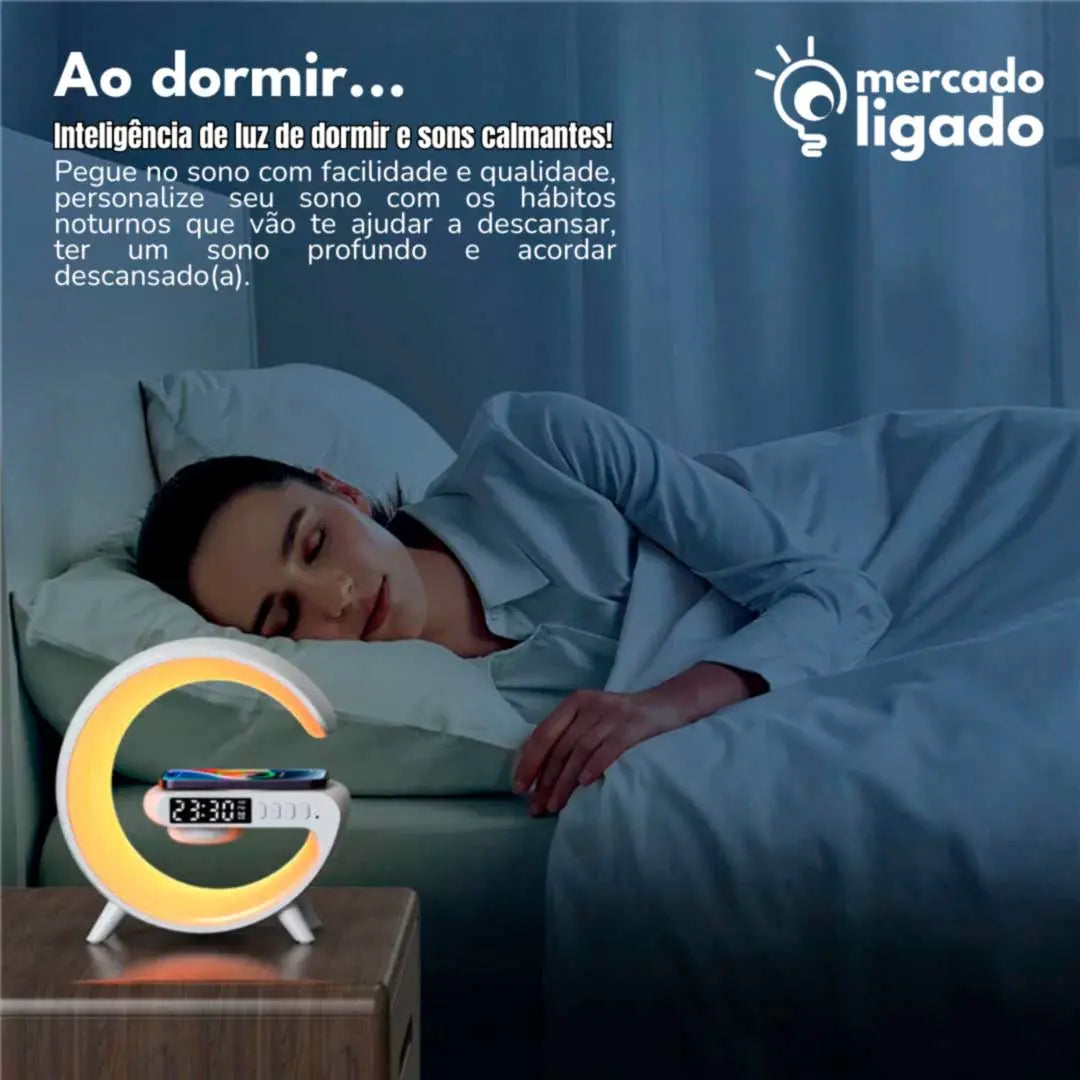 Glow-Charge-Bluetooth-Speaker-Ligga-Luminaria-G-Caixa-de-Som-e-Carregador-Sem-Fio-com-Alto-Falante-Mercado-Ligado