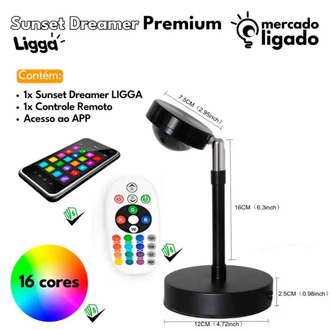 Luminaria-Sunset-Dreamer-Ligga-Projetor-de-Luzes-Efeito-Por-do-Sol-Mercado-Ligado