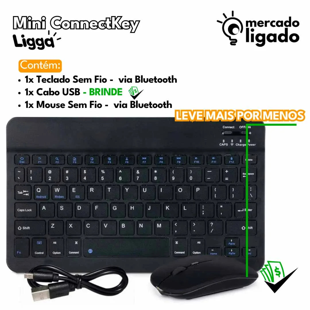 Mini-Connect-Key-Ligga-Teclado-e-Mouse-Bluetooth-Sem-Fio-via-Bluetooth-para-Notebook-e-Smartphone-Mercado-Ligado