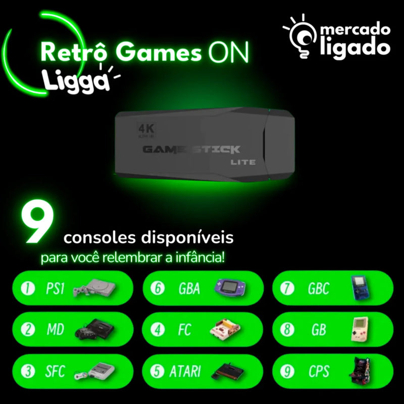 Retrô Games ON Ligga™ | 10.000 JOGOS  🔥🎮 VideoGame Retro via USB