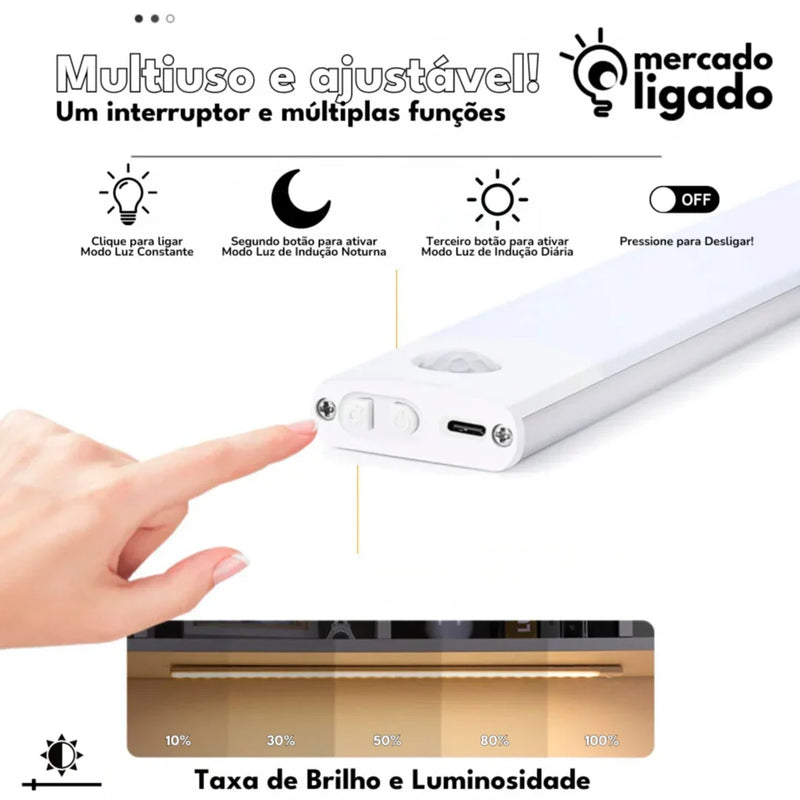 Motion Light Ligga - Luminária Inteligente por Sensor de Movimento Iluminação em Casa Noturna