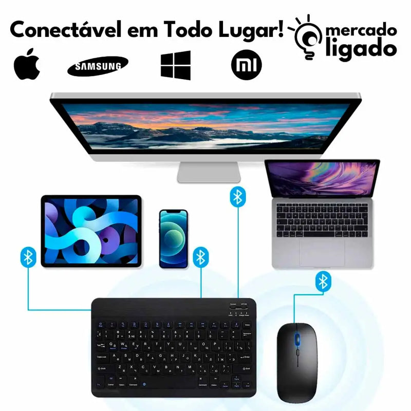 KeyConnect Pro Ligga - Teclado Bluetooth Sem Fio Multifuncional