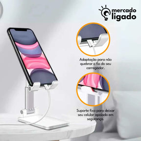 Hands-Free Ligga - Tripé de Suporte para Celular Ideal para Mesa de Escritório