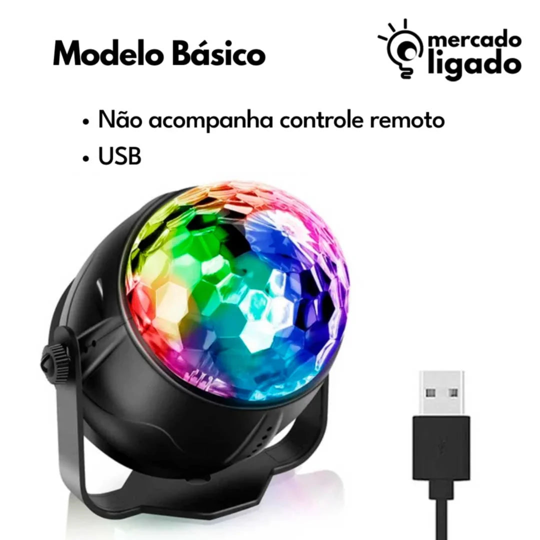 Colorful Prism RGB Ligga - Globo de Luz Giratório