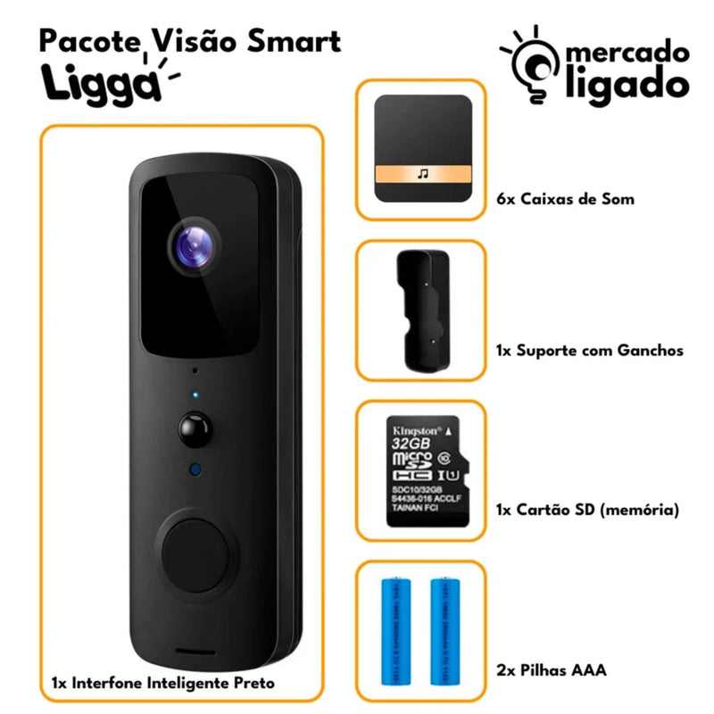 Visão Smart Ligga - Campainha Inteligente & Interfone de Vídeo WiFi