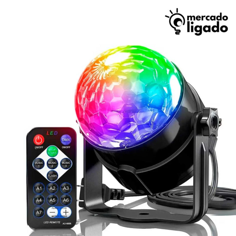 Colorful Prism RGB Ligga - Globo de Luz Giratório