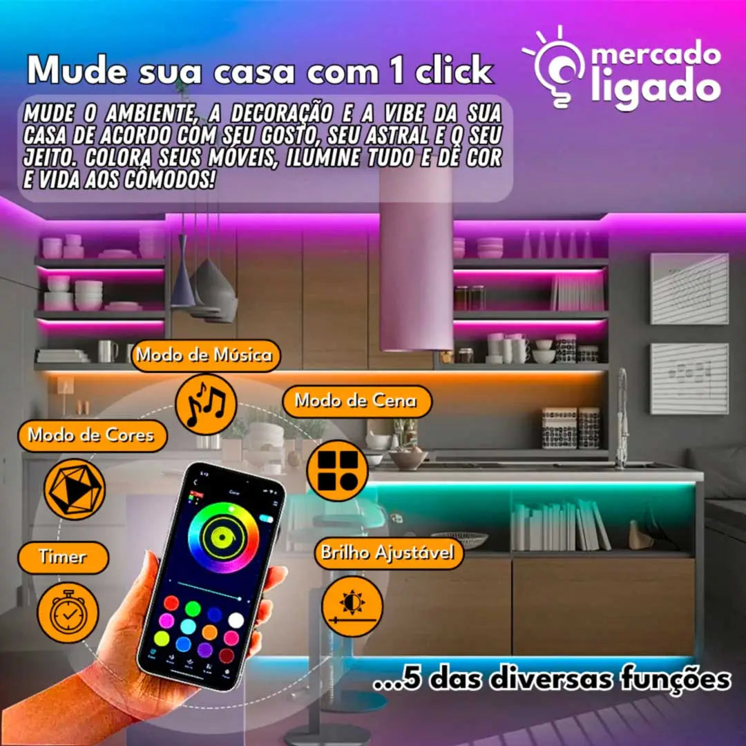 Eclipsar-Ligga-Tira-de-Luz-de-LED-Inteligente-RGB-por-Controle-Sem-Fio-e-Celular-via-Bluetooth-Mercado-Ligado