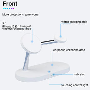 FusionCharge 3-in-1 Station - Carregador Magnético 3 em 1 para iPhone, AppleWatch, AirPods, com Luminária