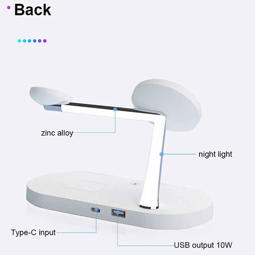 FusionCharge 3-in-1 Station - Carregador Magnético 3 em 1 para iPhone, AppleWatch, AirPods, com Luminária