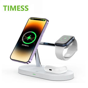 FusionCharge 3-in-1 Station - Carregador Magnético 3 em 1 para iPhone, AppleWatch, AirPods, com Luminária