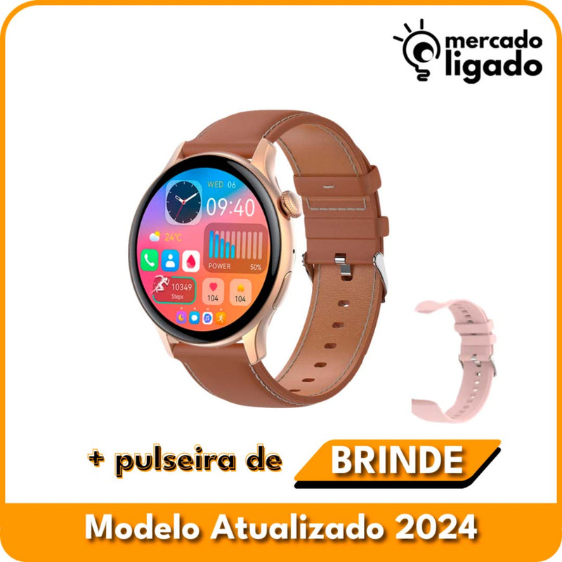 SmartWatch Luxury Ligga - Relógio Digital Original via Bluetooth