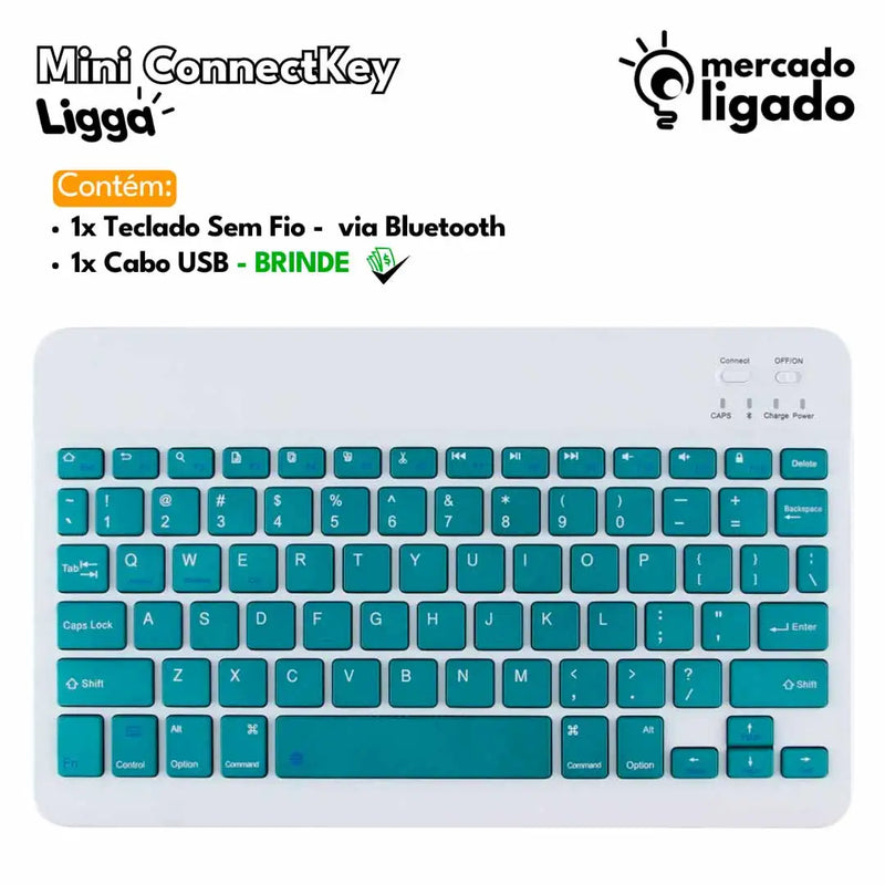 Mini ConnectKey Ligga - Teclado e Mouse Bluetooth Sem Fio via Bluetooth para notebook e smartphone